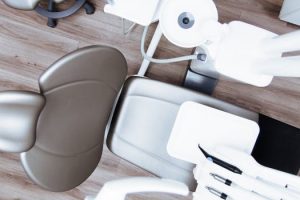 Birds eye view of chair and equipment used for orthodontics in Glasgow clinic